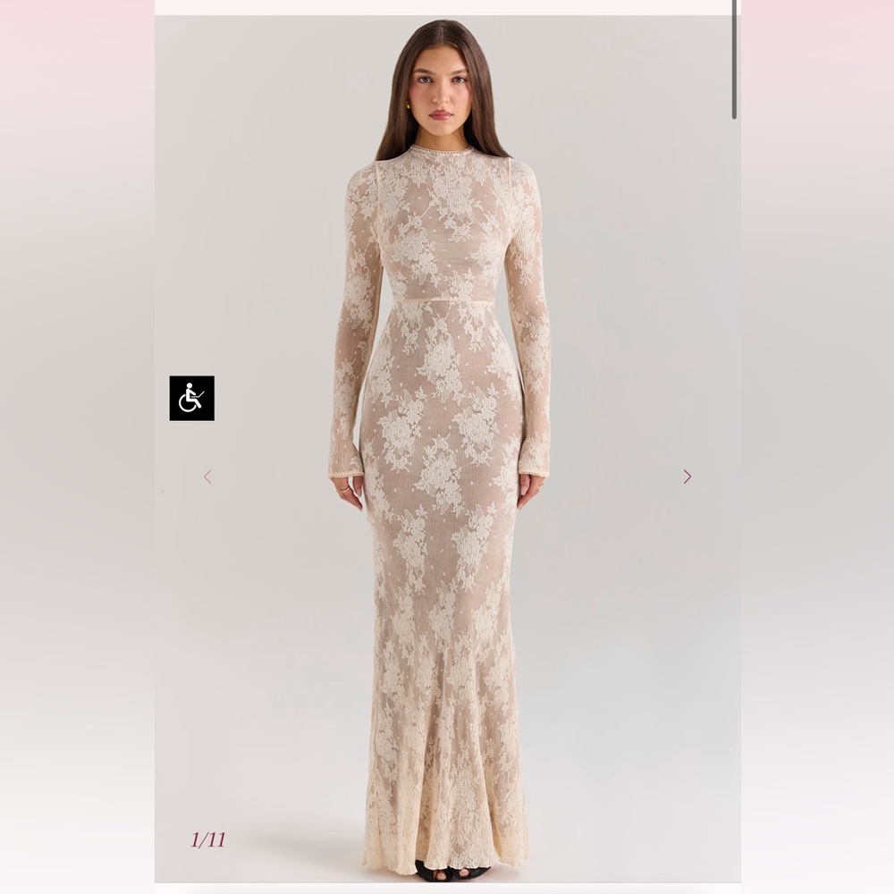 House of CB Cream Lace Dress
